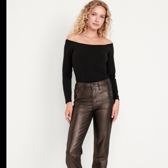 High-Waisted Shine OG Straight Ankle Jeans - Picture 1 of 3